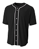 A4 Mens Short Sleeve Full Button Baseball Top
